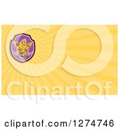Clipart Of A Boar And Yellow Rays Business Card Design Royalty Free Illustration