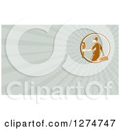 Clipart Of A Retro Plumber And Rays Business Card Design Royalty Free Illustration