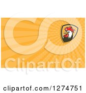 Clipart Of A Rooster And Orange Rays Business Card Design Royalty Free Illustration