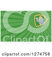 Clipart Of A Sandblaster And Green Rays Business Card Design Royalty Free Illustration