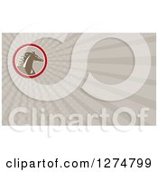 Clipart Of A Retro Horse And Rays Business Card Design Royalty Free Illustration