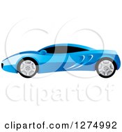 Poster, Art Print Of Blue Sports Car With Window Tint