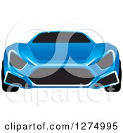 Poster, Art Print Of Blue Sports Car With Window Tint 2