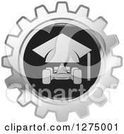 Silver And Black Race Car Gear Icon