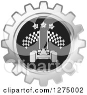 Poster, Art Print Of Silver And Black Race Car Gear Icon 2