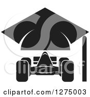Poster, Art Print Of Black And White Race Car And Graduation Cap Design