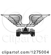 Poster, Art Print Of Black Race Car And Silver Wings