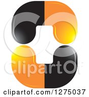 Clipart Of A Circle Of Black And Orange Pill Capsules Royalty Free Vector Illustration by Lal Perera