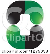 Clipart Of A Circle Of Black And Green Pill Capsules Royalty Free Vector Illustration by Lal Perera