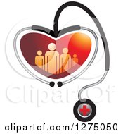 Poster, Art Print Of Medical Stethoscope Forming A Heart Around A Red Family