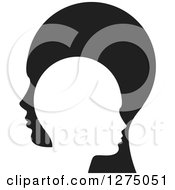 Poster, Art Print Of Silhouetted Black And White Child And Parent Heads