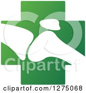 Poster, Art Print Of White Silhouetted Joint On A Green Cross