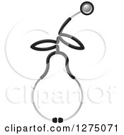 Clipart Of A Grayscale Medical Stethoscope In The Shape Of A Pear Royalty Free Vector Illustration
