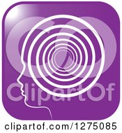 Poster, Art Print Of Silhouetted Purple Head In Profile Icon With A Spiral
