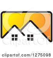 Poster, Art Print Of Yellow Icon With A House Roof Top