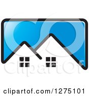 Blue Icon With A House Roof Top