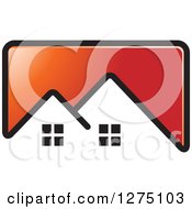 Poster, Art Print Of Red Icon With A House Roof Top