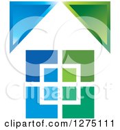 Poster, Art Print Of Blue And Green House 2