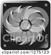Clipart Of A Square Gray And Black Propeller Design Royalty Free Vector Illustration