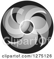 Clipart Of A Round Gray And Black Propeller Design Royalty Free Vector Illustration