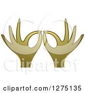 Poster, Art Print Of Gold Hands Gesturing Ok