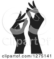 Poster, Art Print Of Black And White Hands Gesturing Ok
