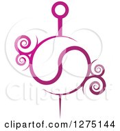 Clipart Of A Gradient Pink And Purple Needle With Swirls Royalty Free Vector Illustration