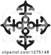 Clipart Of A Black Anchor Cross Royalty Free Vector Illustration by Lal Perera