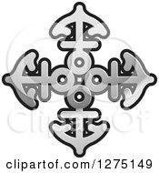 Clipart Of A Black And Silver Anchor Cross Royalty Free Vector Illustration by Lal Perera