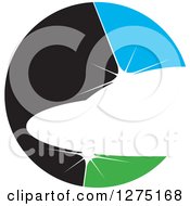 Black Blue And Green Abstract Shiny Jet Icon