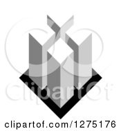 Clipart Of A Grayscale Cubic Design 2 Royalty Free Vector Illustration by Lal Perera