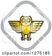 Poster, Art Print Of Gold White And Silver Diamond Owl Icon