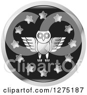 Poster, Art Print Of Silver Owl And Star Icon