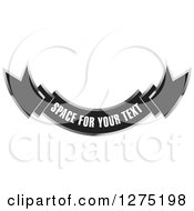 Clipart Of A Black And Silver Ribbon Banner With Sample Text Royalty Free Vector Illustration by Lal Perera
