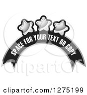 Poster, Art Print Of Black And Silver Arched Banner With Sample Text And Stars