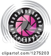 Pink Black And Gray Shutter Icon