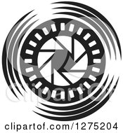 Clipart Of A Black And White Shutter Icon Royalty Free Vector Illustration by Lal Perera