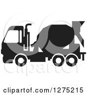 Black Silhouetted Concrete Mixer Truck