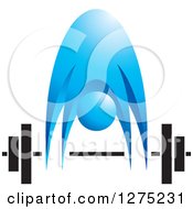 Poster, Art Print Of Blue Person Bending Over To Pick Up A Barbell