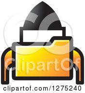 Clipart Of A Yellow Rocket Folder Royalty Free Vector Illustration by Lal Perera