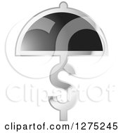 Clipart Of A Silver Dollar Symbol And Cloche Platter Royalty Free Vector Illustration by Lal Perera
