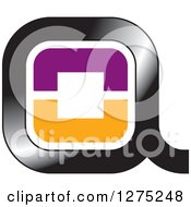 Poster, Art Print Of Black Purple And Orange Letter A Design