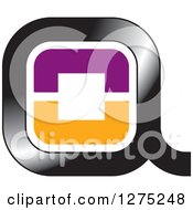Clipart Of A Black Purple And Orange Letter A Design Royalty Free Vector Illustration
