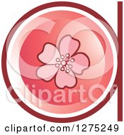 Clipart Of A Pink Letter A With A Flower Royalty Free Vector Illustration