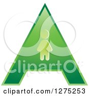 Poster, Art Print Of Green Letter A And Person