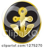 Clipart Of A Gold And Black Anchor And Star Icon Royalty Free Vector Illustration by Lal Perera