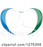 Clipart Of A Blue And Green Abstract Apple Royalty Free Vector Illustration