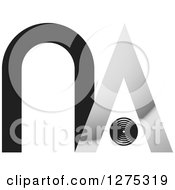 Clipart Of A Black And Silver Abstract NA Logo Royalty Free Vector Illustration