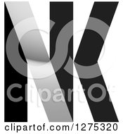 Clipart Of A Black And Silver Abstract NK Logo Royalty Free Vector Illustration