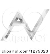 Clipart Of A Silver Abstract AV Logo Royalty Free Vector Illustration